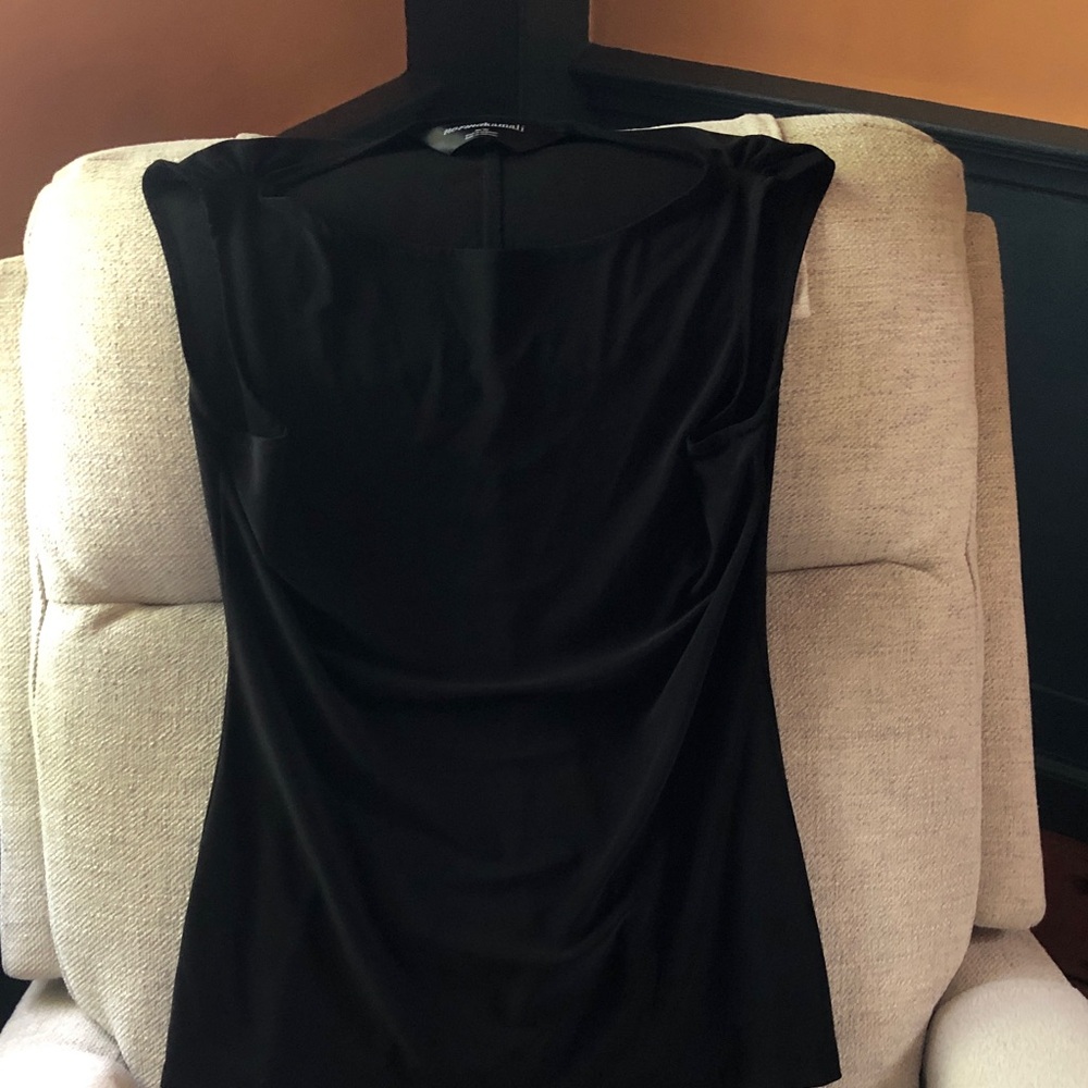 Norma Kamali Black Sleeveless Top with Subtle Seaming